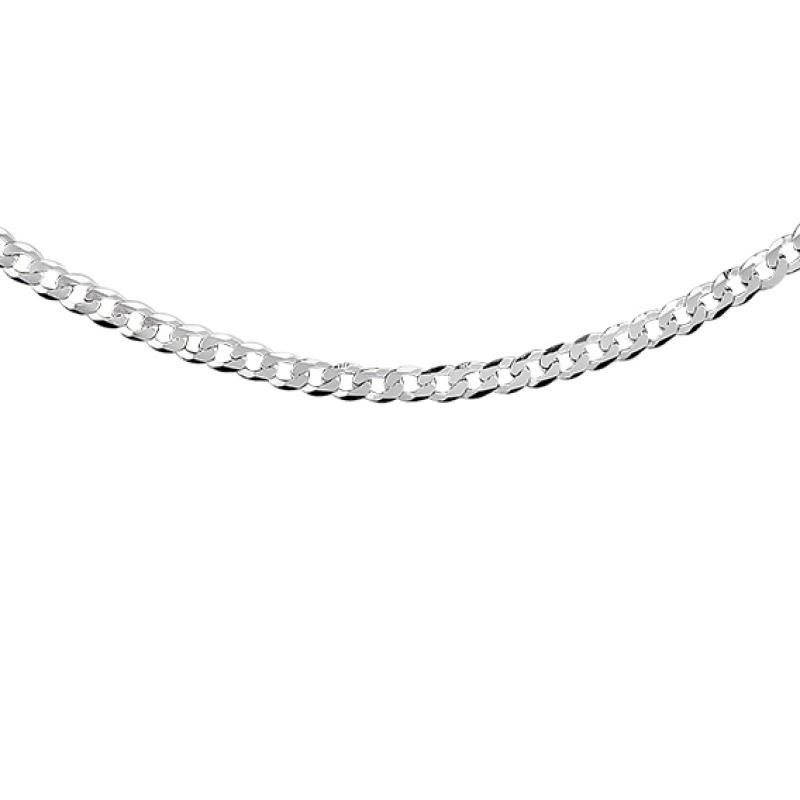 Lant barbati argint rodiat model cubanez plat 3,3 mm x 55 cm DiAmanti PancerkaP080-55cm-SL (Argint 925‰ 7,35 g.)